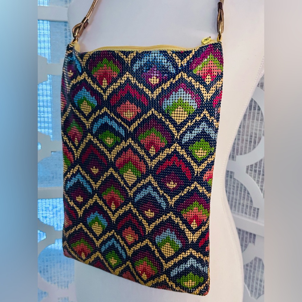 NWT Whiting & DAVIS Mesh Purse Multicolor Patterned Purse Handbag Designer - Picture 8 of 15